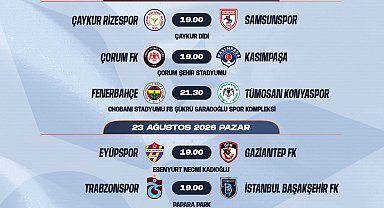 Süper Lig'de 2'nci ve 3'üncü haftanın programları belli oldu