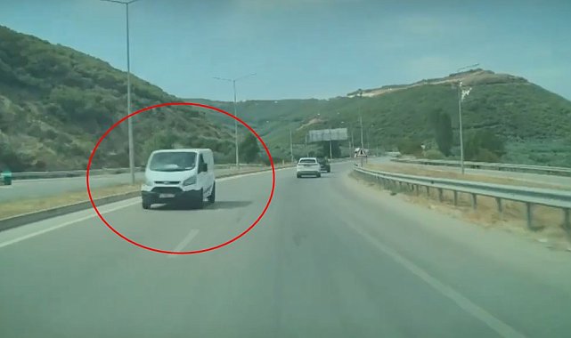 Ters yönde ilerleyen minibüs, tehlike yarattı