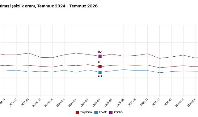 TÜİK: İşsizlik oranı yüzde 8,1 seviyesinde gerçekleşti