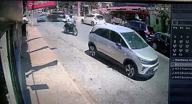Ümraniye'de cipin çarptığı otomobil sürücüsü yaralandı; çocuğunu motokurye bir an olsun bırakmadı