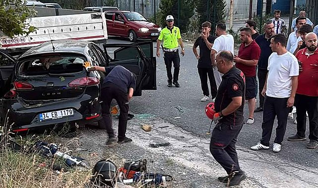 Yan yola düşüp, TIR'a çarpan otomobilin sürücüsü yaşamını yitirdi