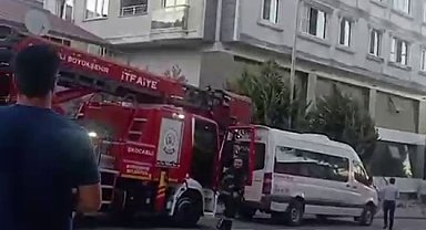 Yangın sırasında dairedeki patlama kamerada