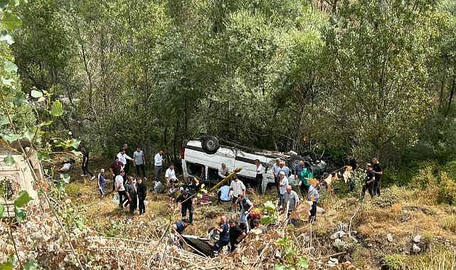 Yolcu minibüsü şarampole uçtu!