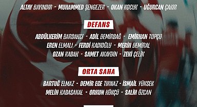 A Milli Futbol Takımı'nın aday kadrosu açıklandı