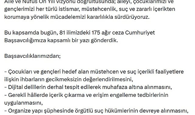 Adalet Bakanlığı'ndan ailenin korunmasına yönelik genelge
