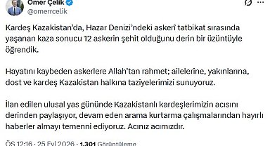 AK Parti'li Çelik'ten, Kazakistan'a taziye mesajı
