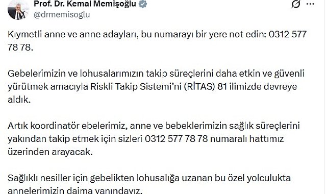 Anne adayları için 'Riskli Takip Sistemi' 81 ilde devrede