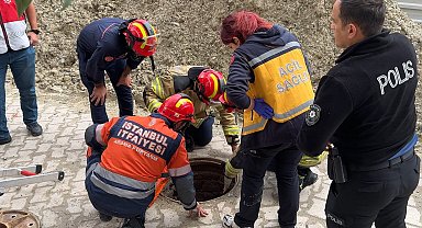 Avcılar'da rögara düşen kadını itfaiye kurtardı