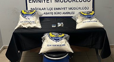 Bağcılar'da iş yerine uyuşturucu operasyonu; 22 kilo 970 gram ham madde ele geçirildi