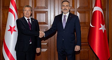 Bakan Fidan, KKTC Başbakanı Üstel ve Irak Temsilciler Meclisi Başkanı Al-Halbusi'yi kabul etti