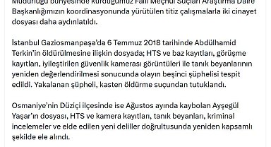 Bakan Gürlek: İki cinayet dosyası daha aydınlatıldı