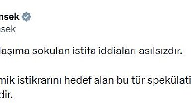 Bakanı Şimşek: İstifa iddiaları asılsızdır