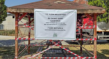 Belediye kirli bırakılan kameriyeyi 7 gün süreyle kullanıma kapattı