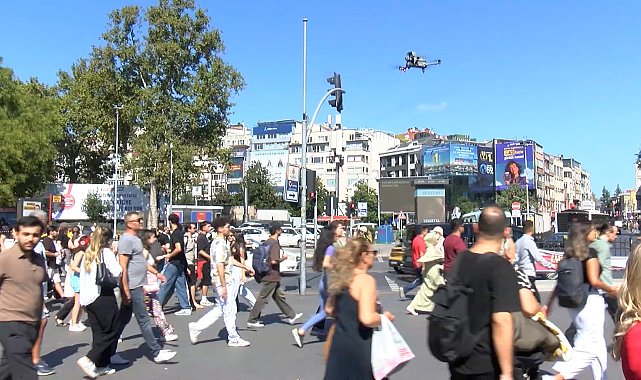 Beşiktaş'ta dron destekli 'yaya geçidi' denetimi