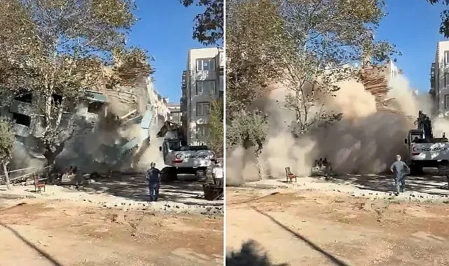 Bursa'da yıkım sırasında apartman çöktü
