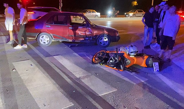 Bursa'da otomobil ile motosiklet çarpıştı: 2 yaralı