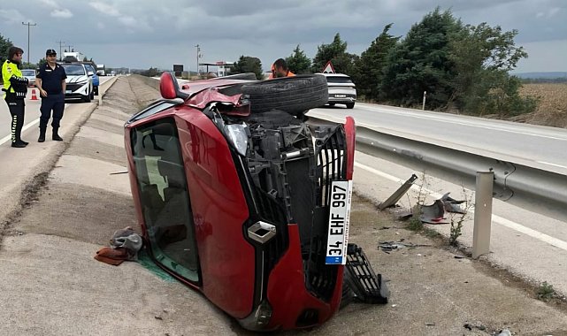 Bursa'da otomobil yol kenarındaki kanala düştü : 1 yaralı