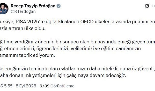 Cumhurbaşkanı Erdoğan'dan 'PISA 2025' açıklaması