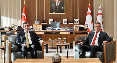 Cumhurbaşkanı Yardımcısı Yılmaz, KKTC Cumhurbaşkanı Erhürman ile bir araya geldi