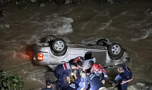 Dereye yuvarlanan otomobilin sürücüsü öldü
