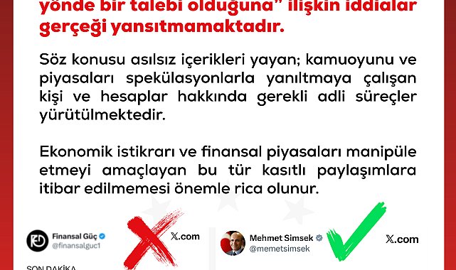 DMM: Bakan Şimşek'in istifasını sunduğuna ilişkin iddialar gerçeği yansıtmamaktadır
