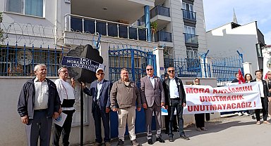 Edirne'de, Mora Katliamı'nın 205'inci yılında Yunanistan Konsolosluğu'na siyah çelenk