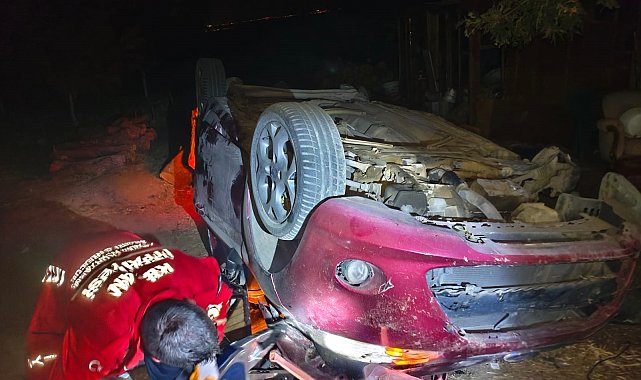 Edirne'de otomobil takla attı; 4 yaralı
