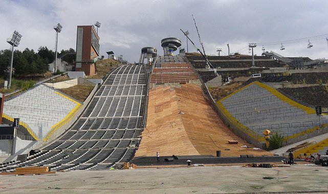 Erzurum'da atlama kulelerinin ahşaba dönüşümü kışa kadar bitecek