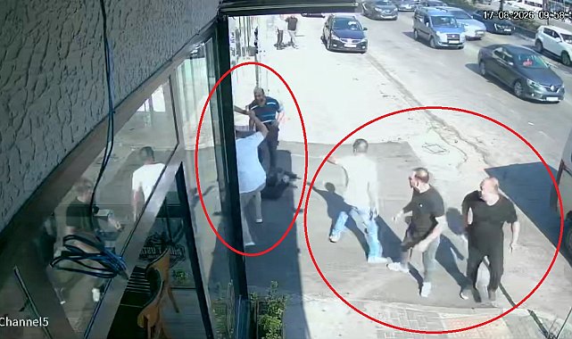 Eşiyle yolda yürürken dövülüp tabancayla vurulduğu anlar kamerada