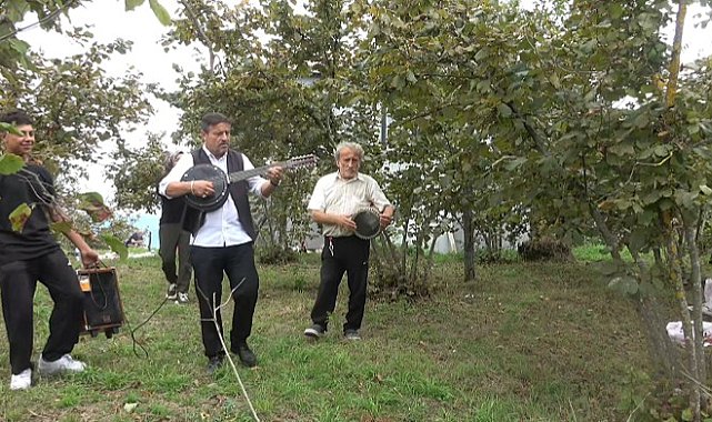 Fındık bahçesinde hasada 'çalgılı mola'