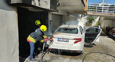 Garajda çıkan yangın otomobile sıçradı; 1 kişi yaralandı, 2 kişi dumandan etkilendi