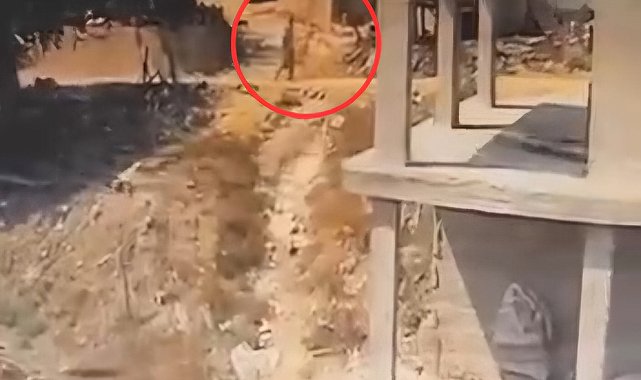 İnşaatta yatan köpeğe sopayla şiddet uyguladı; o anlar kamerada