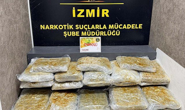İzmir'de 29 kilo 800 gram skunk ele geçirildi
