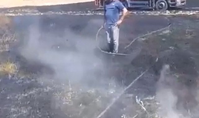 Kayseri'de anız yangını; 100 dönümlük alan zarar gördü
