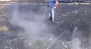 Kayseri'de anız yangını; 100 dönümlük alan zarar gördü