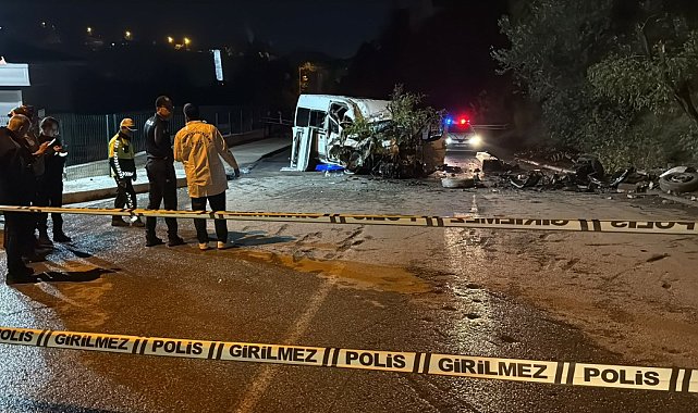 Minibüs trafik tabelası, elektrik direği ve ağaca çarptı: 6 yaralı