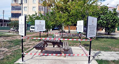 Parkta kirli bırakılan oturma grubu, 7 gün kullanıma kapatıldı