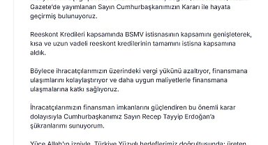 Reeskont kredilerinde BSMV istisnasının kapsamı genişletildi