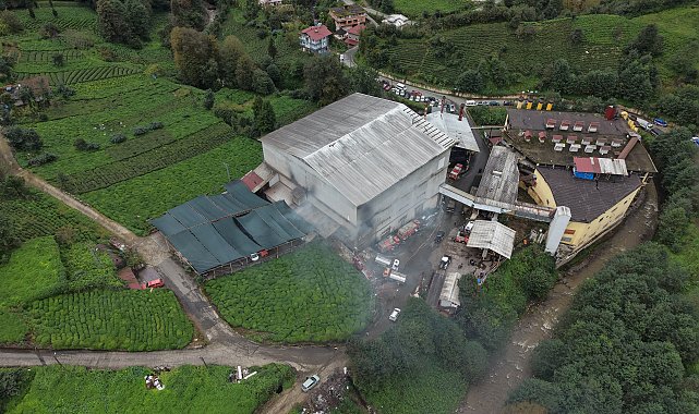 Rize'de çay fabrikasında çıkan yangın kontrol altına alındı
