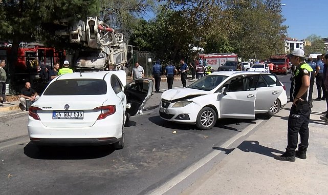 Sancaktepe'de beton pompası 4 araca çarptı: 5 yaralı