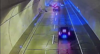 Sarıyer'de tünelde motosiklet sürücüsünün öldüğü kaza kamerada