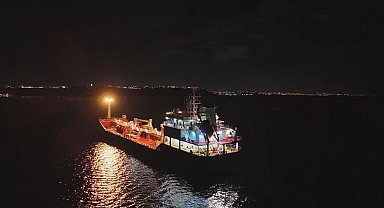 Silivri açıklarında kazaya karışan ALSU isimli gemi havadan görüntülendi
