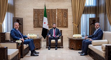 Suriye Cumhurbaşkanı Şara, Bakan Fidan'ı kabul etti