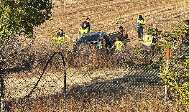 Tekirdağ'da otomobil takla atarak tarlaya devrildi: 1 ölü, 2 yaralı