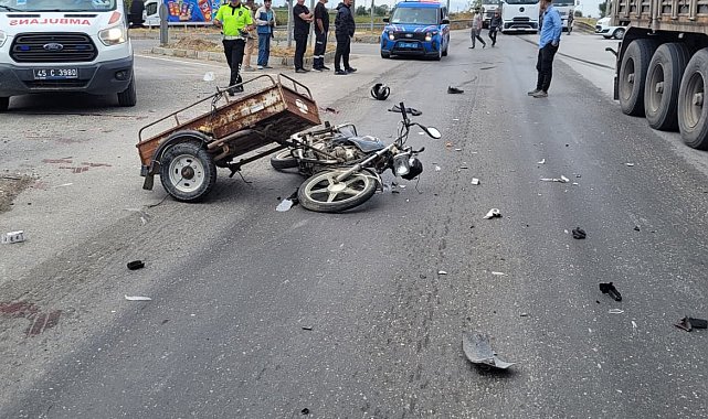 TIR ile çarpışan sepetli motosikletin sürücüsü öldü