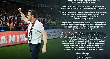 Uğur Uçar: Hoşça kal Çorum