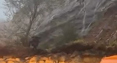 Uludağ yolunda heyelan