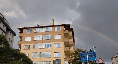 Ataşehir'de yağmur sonra gökkuşağı
