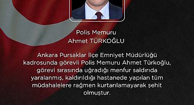 Bakan Çiftçi'den, şehit polis memuru için taziye mesajı