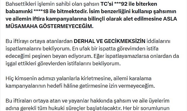 Bakan Göktaş: Fon meselesi üzerinden şahsımı ve ailemi hedef alan iddialar iftiradır